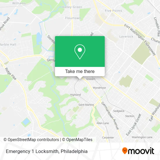Emergency 1 Locksmith map