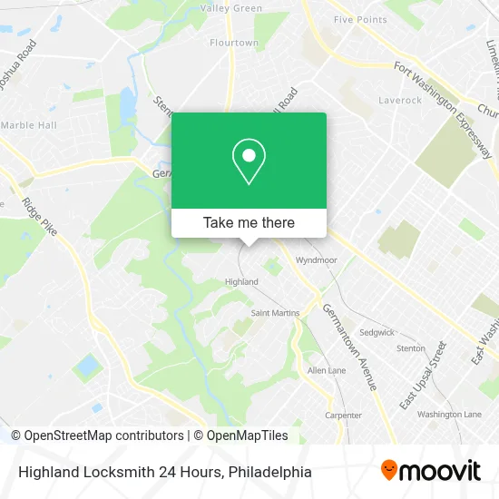 Highland Locksmith 24 Hours map