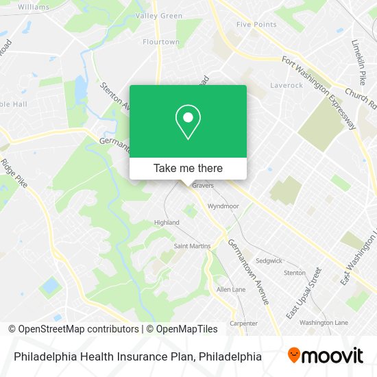 Mapa de Philadelphia Health Insurance Plan