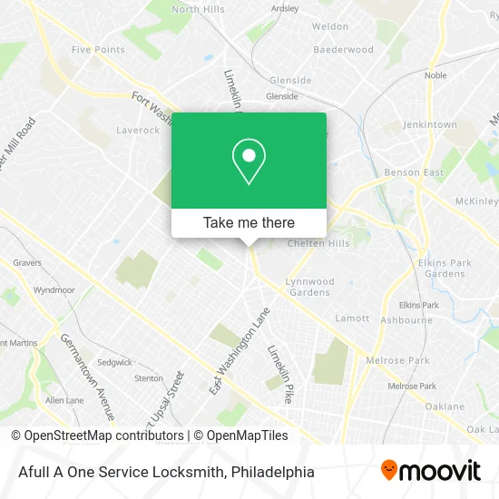 Afull A One Service Locksmith map