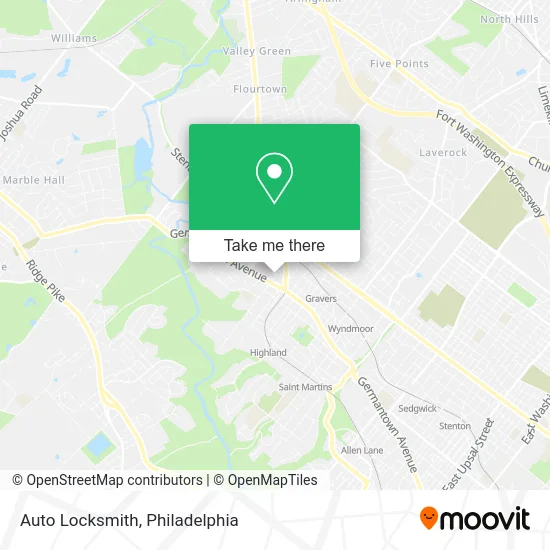 Auto Locksmith map