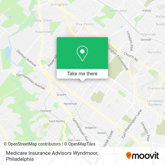 Mapa de Medicare Insurance Advisors Wyndmoor