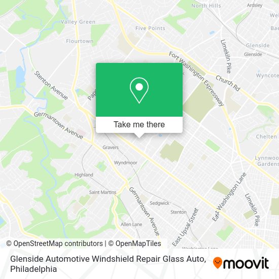 Mapa de Glenside Automotive Windshield Repair Glass Auto