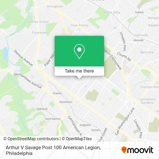 Mapa de Arthur V Savage Post 100 American Legion