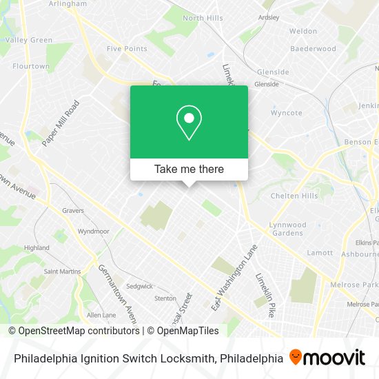 Mapa de Philadelphia Ignition Switch Locksmith