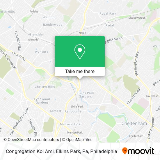 Congregation Kol Ami, Elkins Park, Pa map