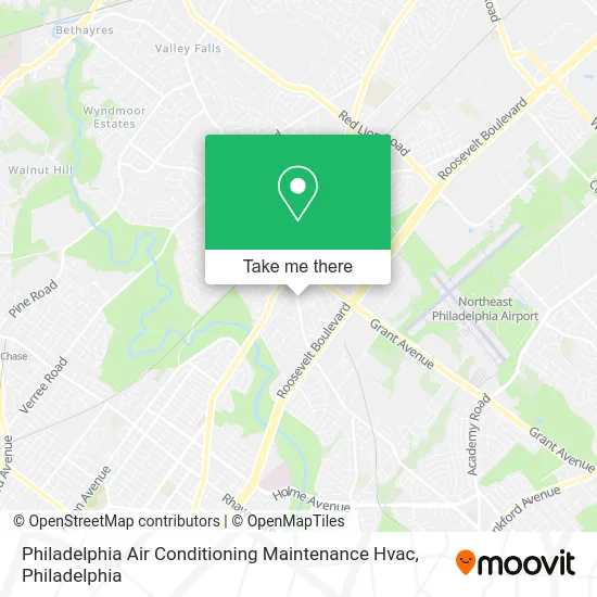 Philadelphia Air Conditioning Maintenance Hvac map