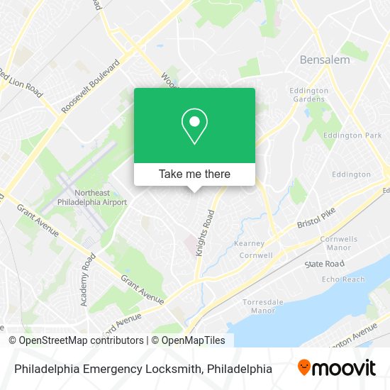 Mapa de Philadelphia Emergency Locksmith
