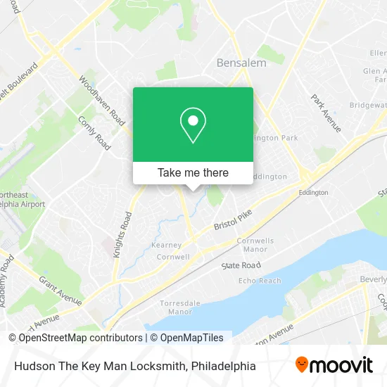 Hudson The Key Man Locksmith map