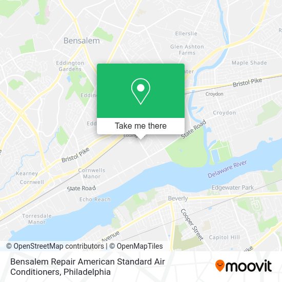 Mapa de Bensalem Repair American Standard Air Conditioners