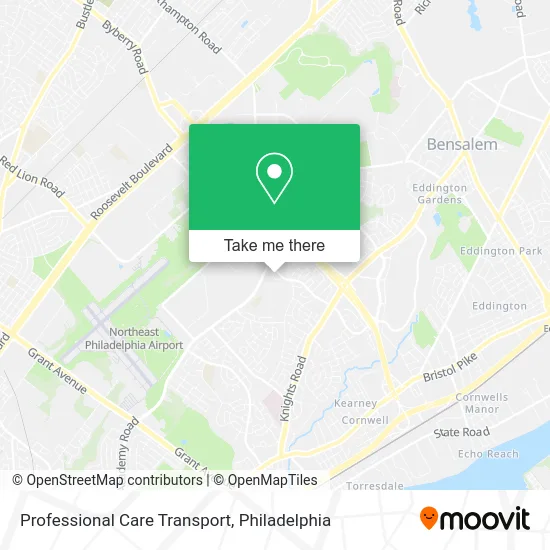 Professional Care Transport map