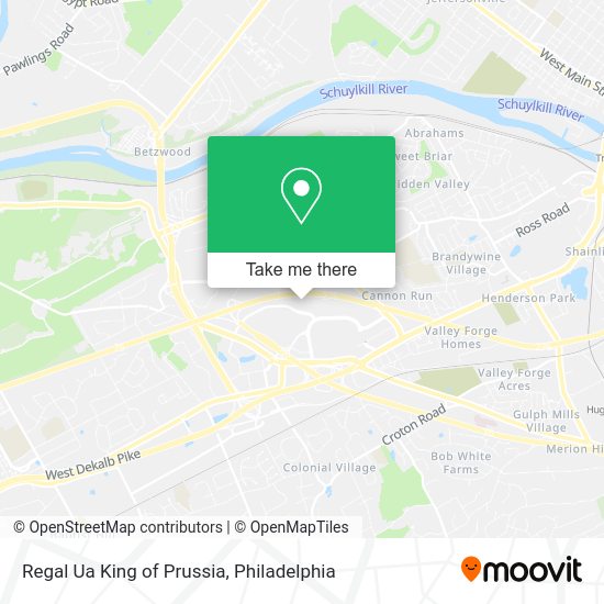 Regal Ua King of Prussia map