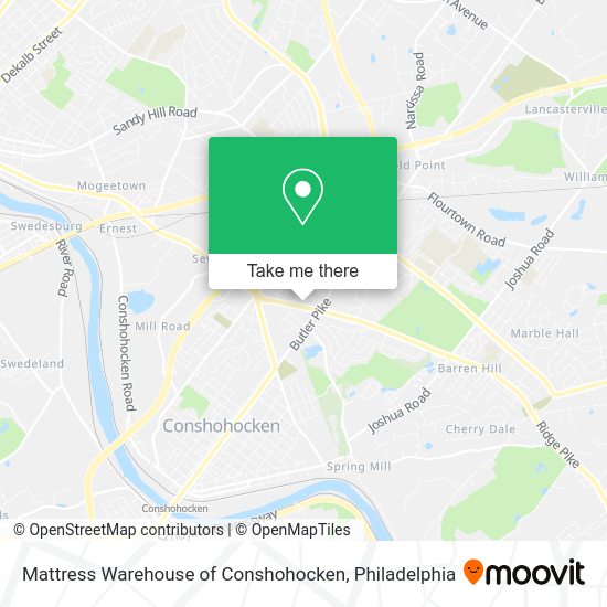 Mapa de Mattress Warehouse of Conshohocken