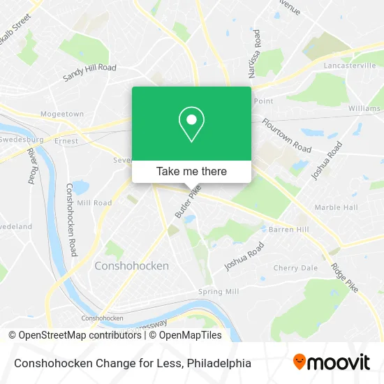 Conshohocken Change for Less map