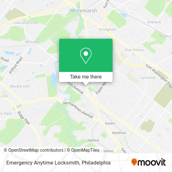 Emergency Anytime Locksmith map