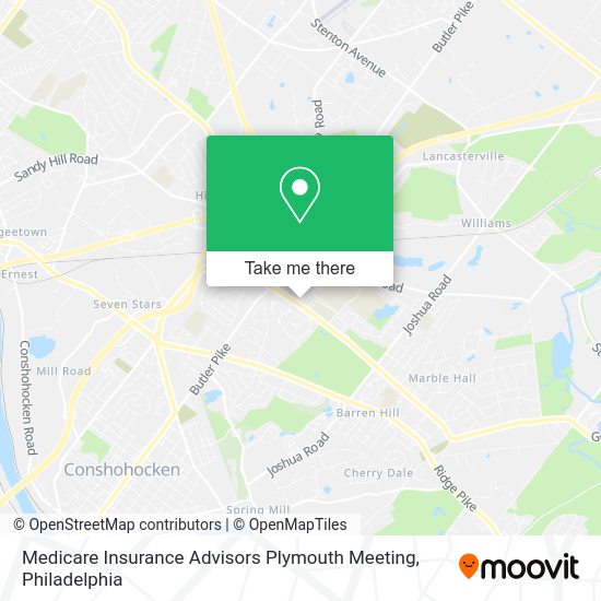 Mapa de Medicare Insurance Advisors Plymouth Meeting