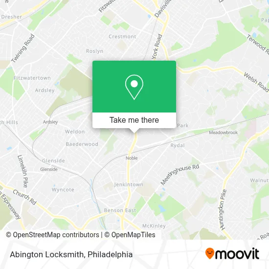 Abington Locksmith map