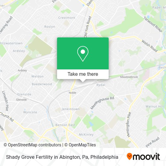 Shady Grove Fertility in Abington, Pa map