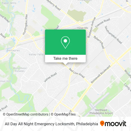All Day All Night Emergency Locksmith map