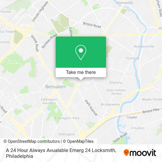 A 24 Hour Always Avualable Emerg 24 Locksmith map