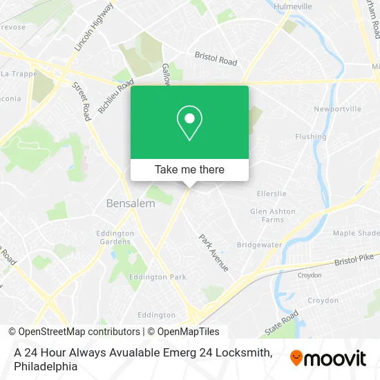 A 24 Hour Always Avualable Emerg 24 Locksmith map