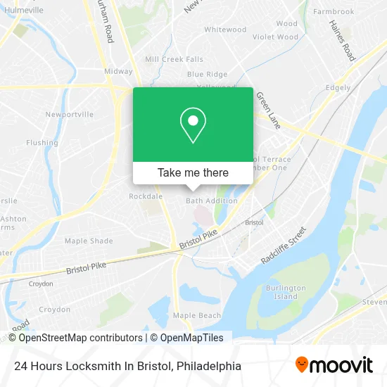 24 Hours Locksmith In Bristol map