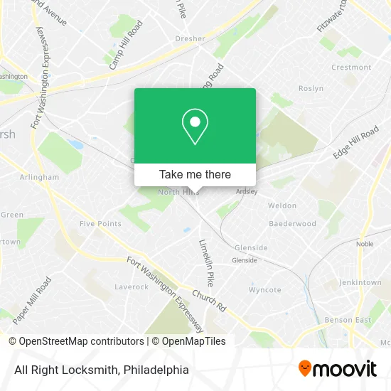 All Right Locksmith map