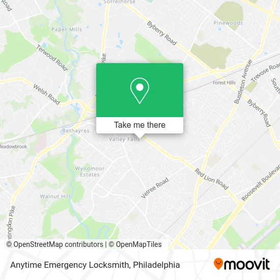 Anytime Emergency Locksmith map