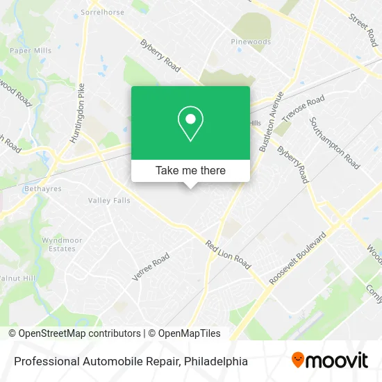 Professional Automobile Repair map