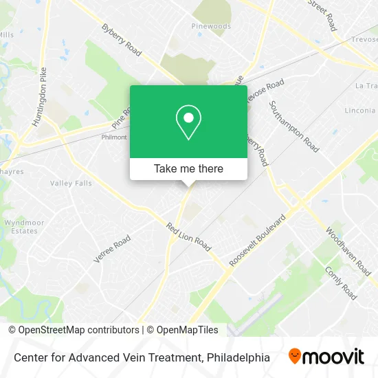Center for Advanced Vein Treatment map