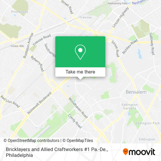 Bricklayers and Allied Craftworkers #1 Pa.-De. map