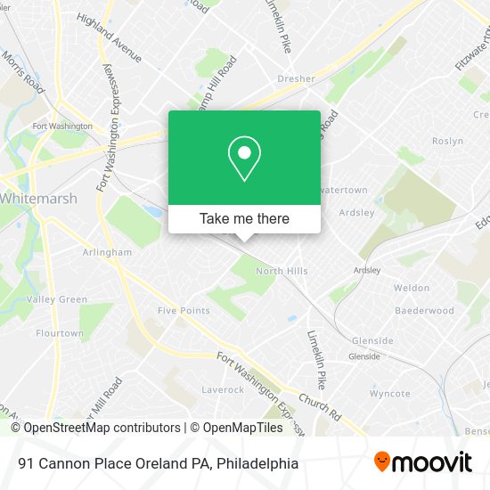 91 Cannon Place Oreland PA map