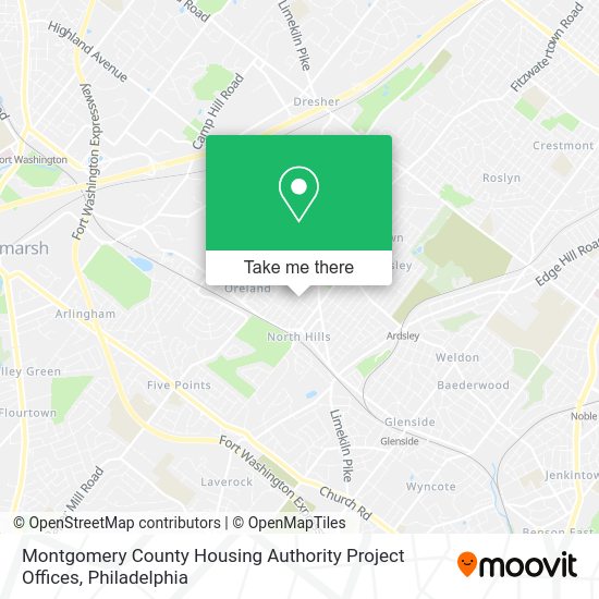 Mapa de Montgomery County Housing Authority Project Offices