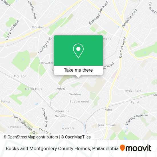 Mapa de Bucks and Montgomery County Homes