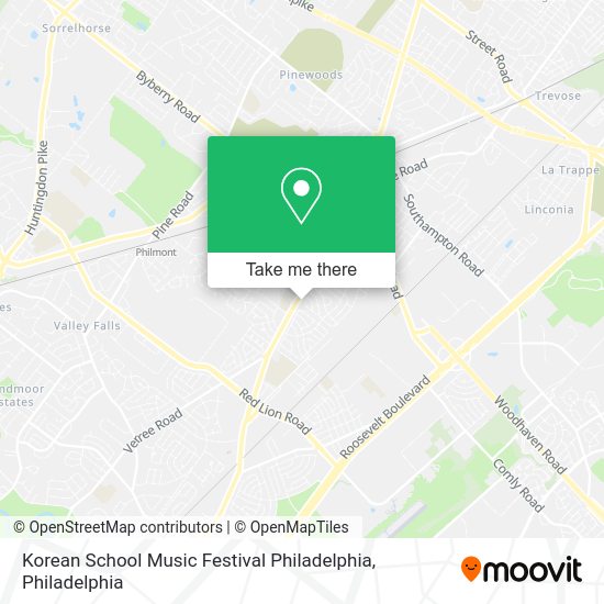 Korean School Music Festival Philadelphia map