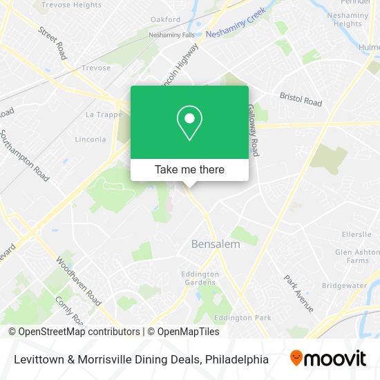 Mapa de Levittown & Morrisville Dining Deals