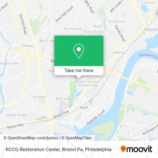 RCCG Restoration Center, Bristol Pa map
