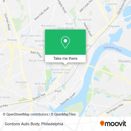 Gordons Auto Body map