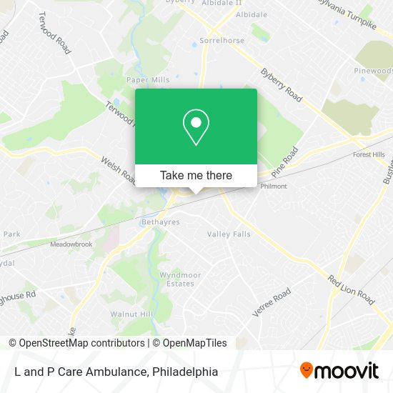 L and P Care Ambulance map