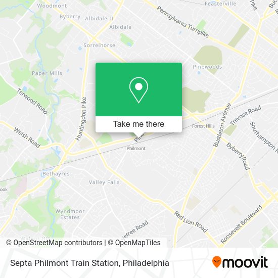 Septa Philmont Train Station map