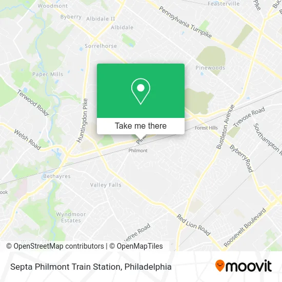 Septa Philmont Train Station map
