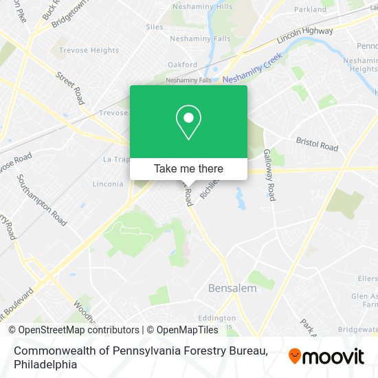 Commonwealth of Pennsylvania Forestry Bureau map