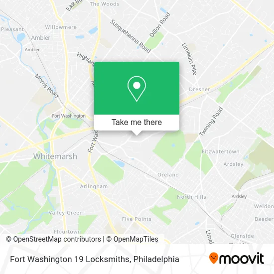 Fort Washington 19 Locksmiths map