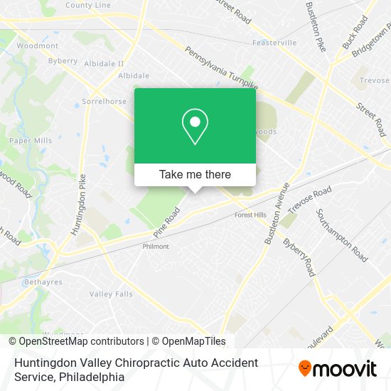 Mapa de Huntingdon Valley Chiropractic Auto Accident Service