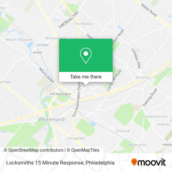 Mapa de Locksmiths 15 Minute Response