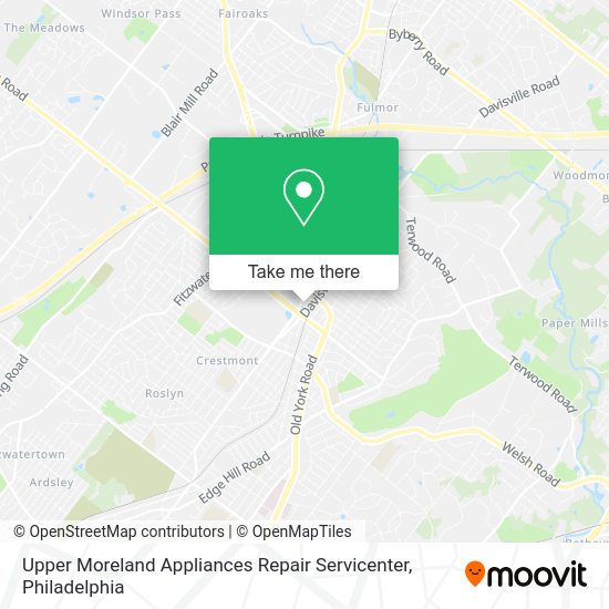 Upper Moreland Appliances Repair Servicenter map