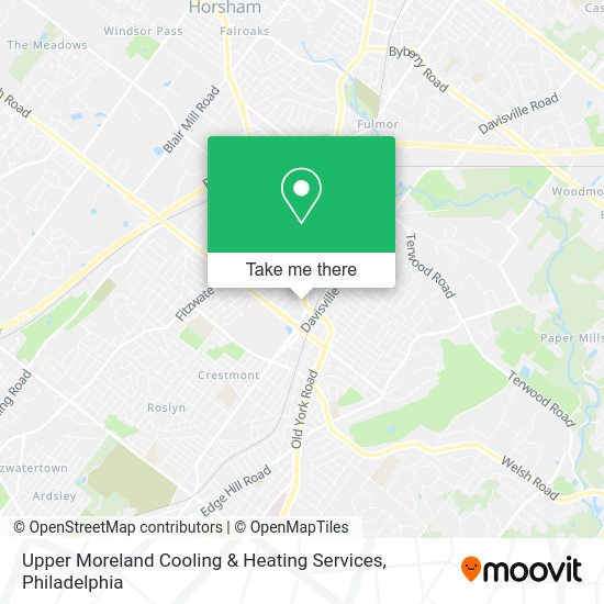 Upper Moreland Cooling & Heating Services map
