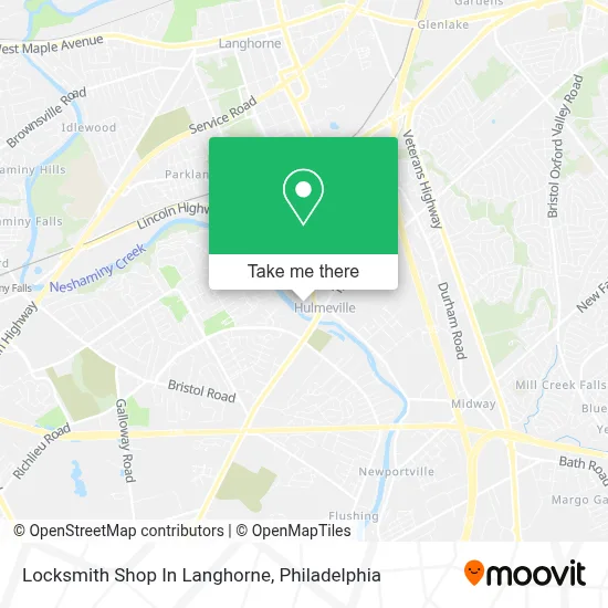Locksmith Shop In Langhorne map
