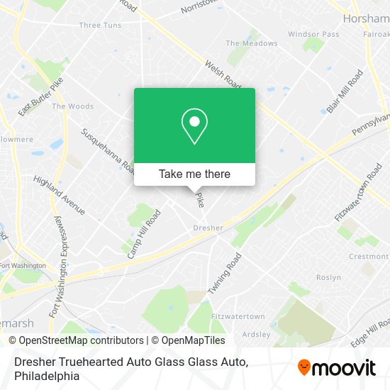Mapa de Dresher Truehearted Auto Glass Glass Auto
