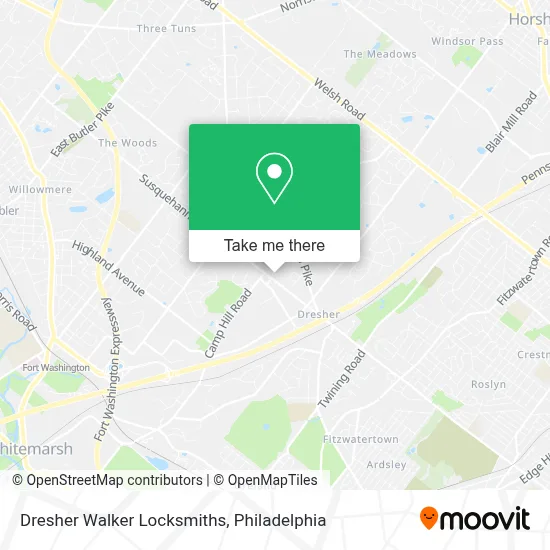 Dresher Walker Locksmiths map